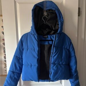 PrettyLittleThing Royal Blue Hooded Puffer Jacket